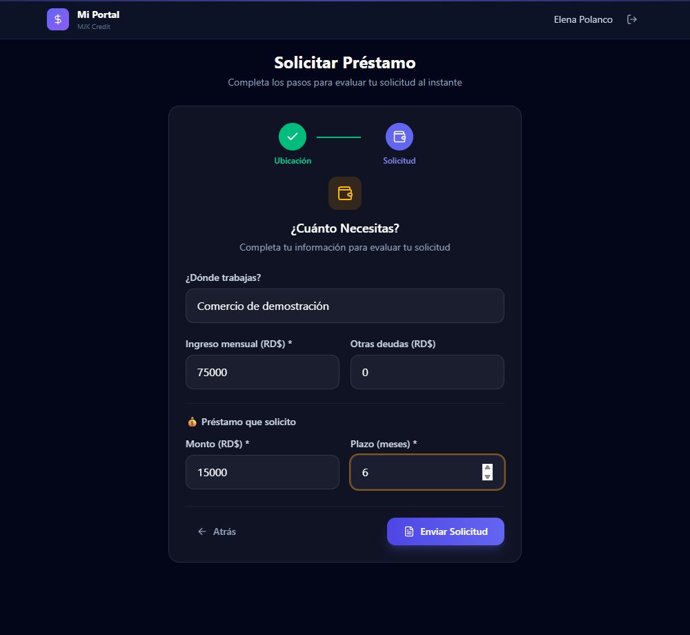 Una solicitud puede comenzar desde el portal.